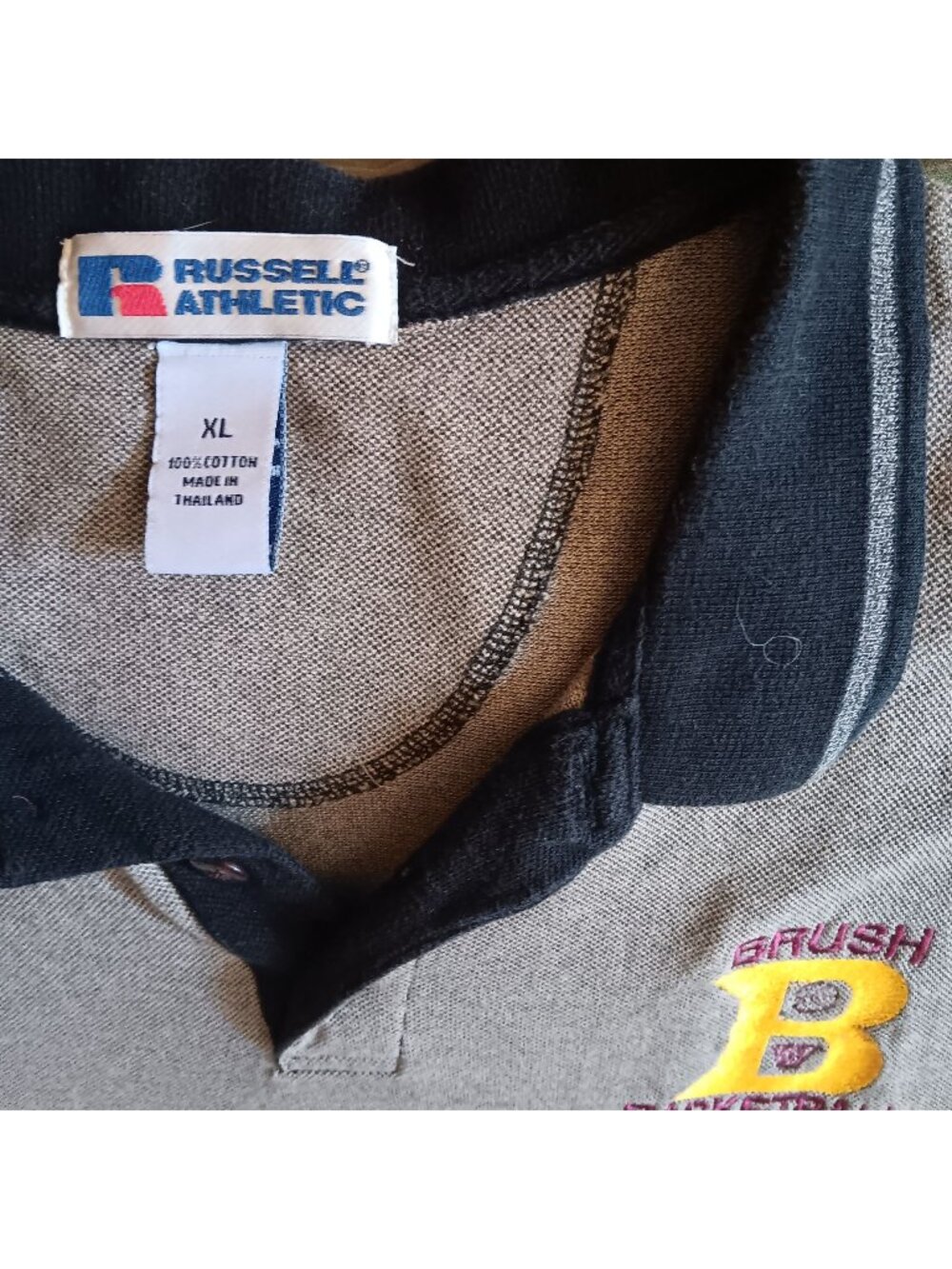 Polo Shirt Russell Athletic XL Brush Colorado Basketball 100% Cotton Embroidered